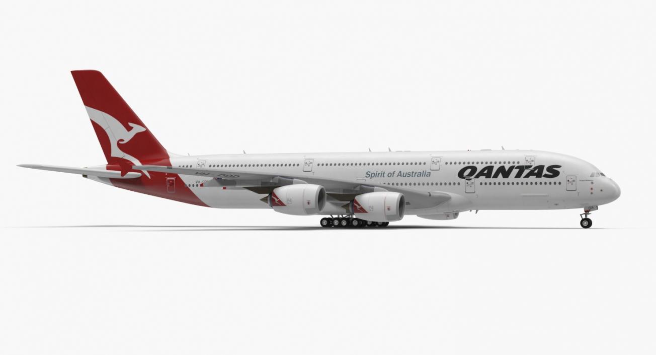 3D Airbus A380-1000 Qantas model